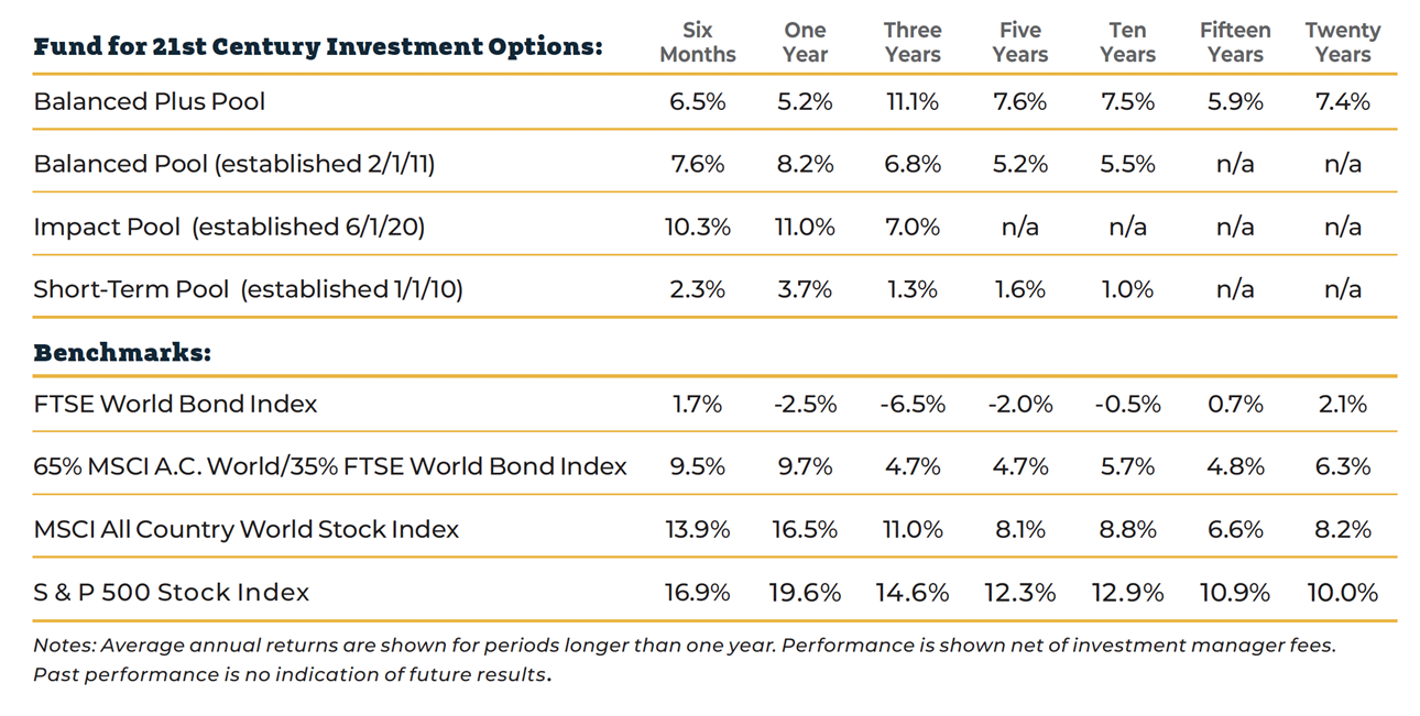 Investment performance chart