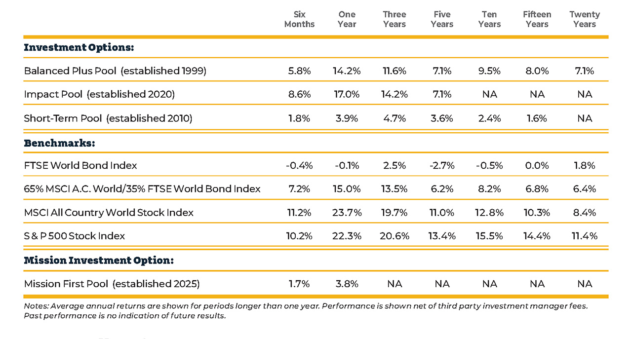 Investment performance chart