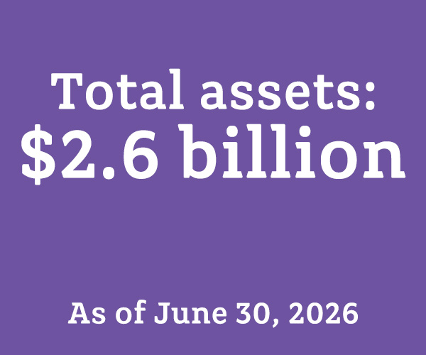 Total assets: $2.6 billion as of June 30, 2026
