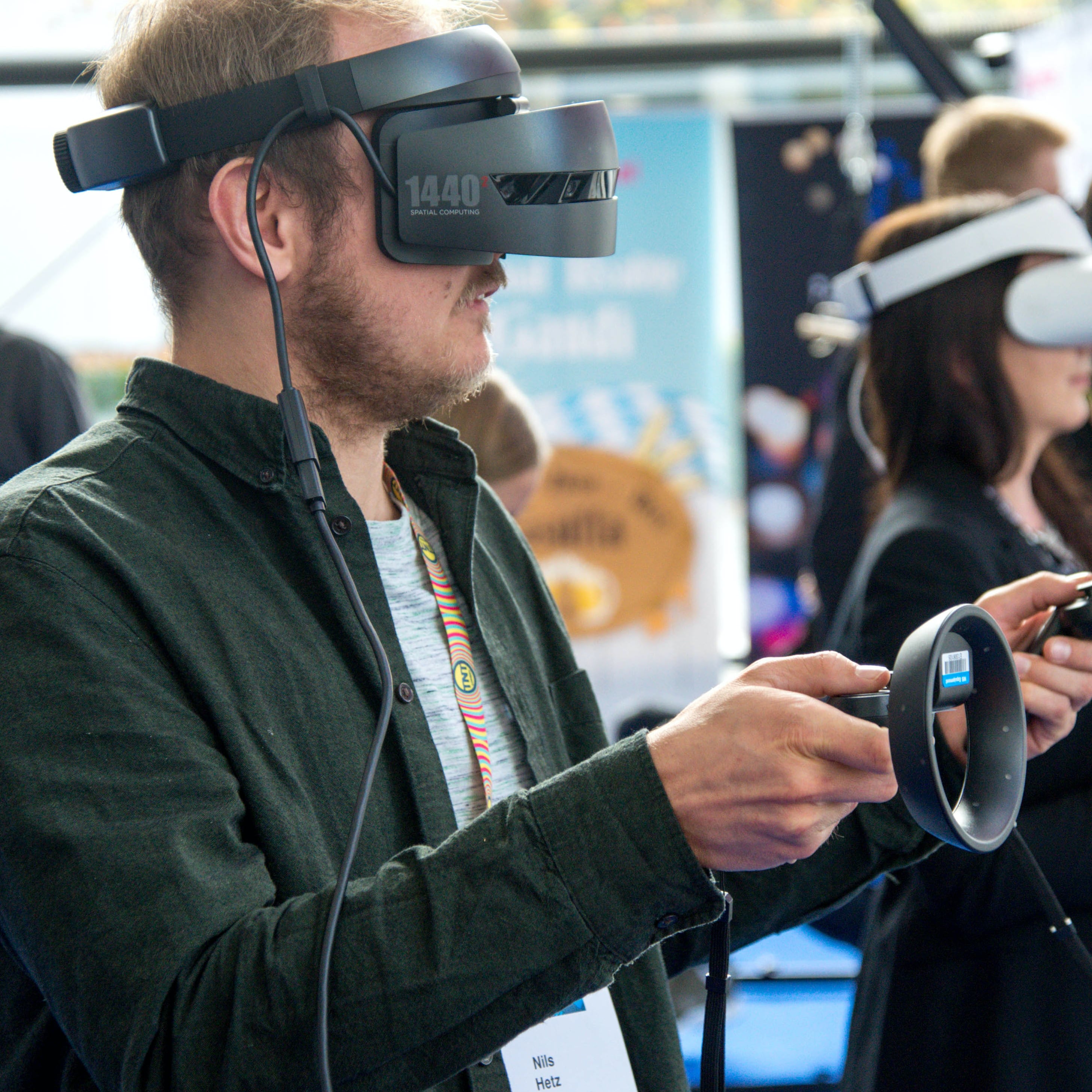 Man wearing VR headset