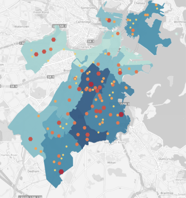 Map of youth activity programs in Boston schools