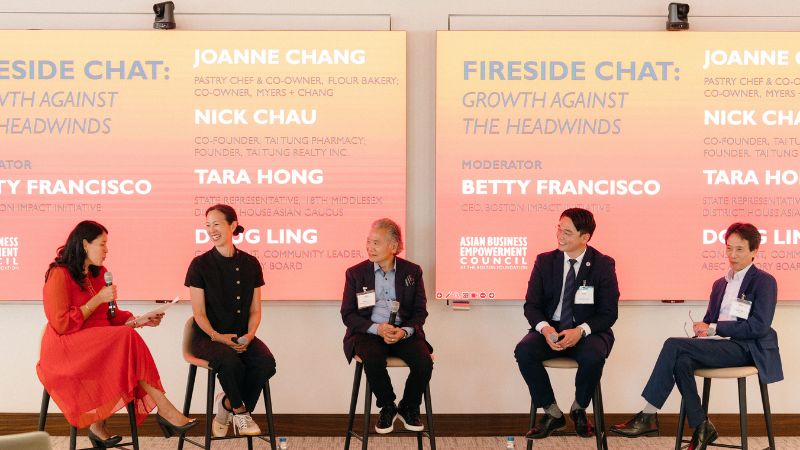 2025 AAPI Business Leadership Breakfast panelists sit onstage