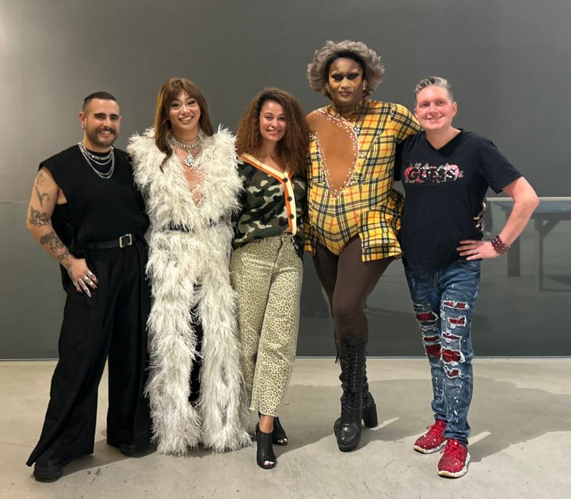 A group poses for a photo at at an Equality Fund event