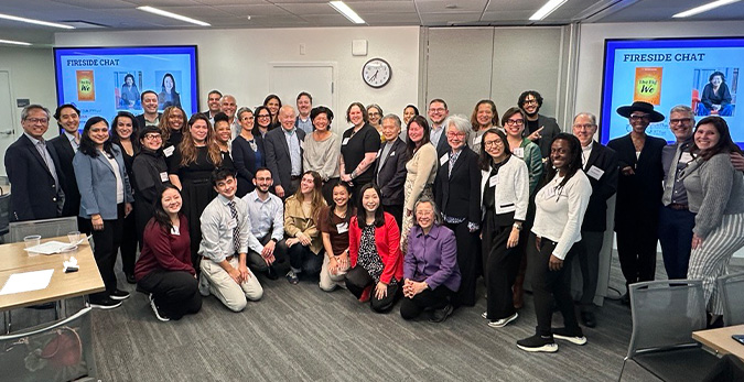 Author Hali Lee with audience for her book talk