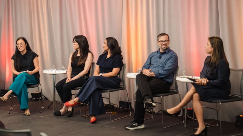 Panelists sit onstage at the Making Waves report release event in June 2025