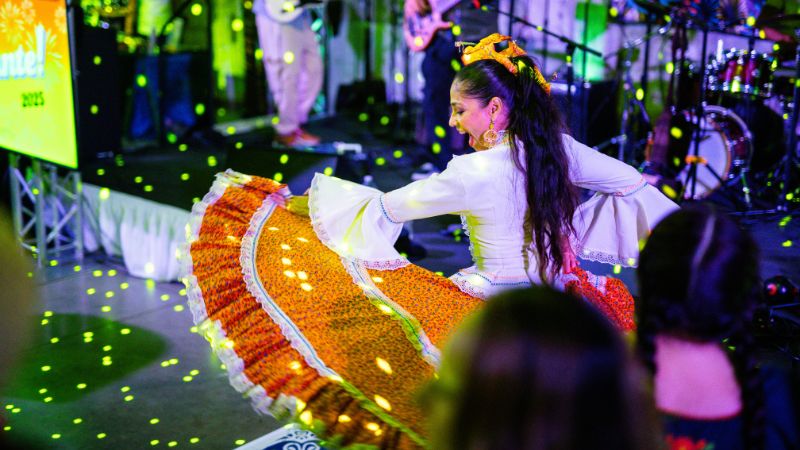 A dancer performs at ¡Pa’lante! 