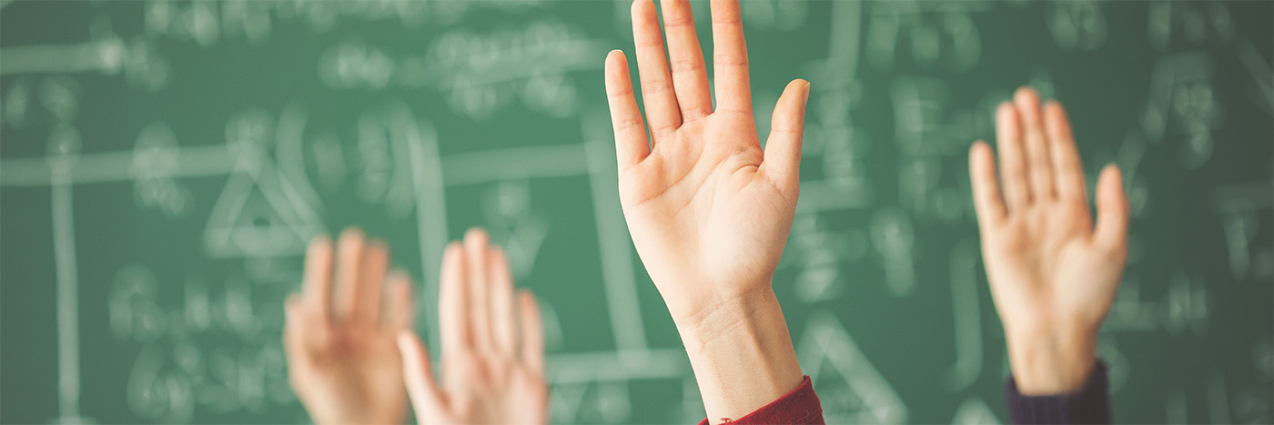 image of raised hands