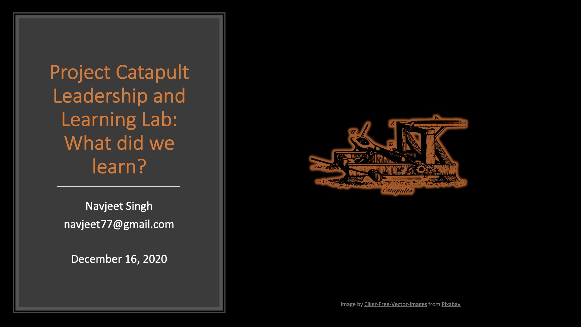 Cover Slide for the Catapult evaluation slide deck