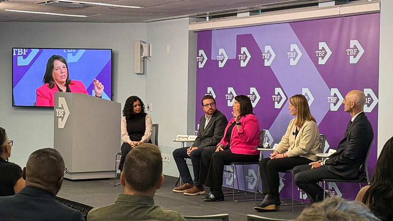 a wide view of the panel at the GBHRC event