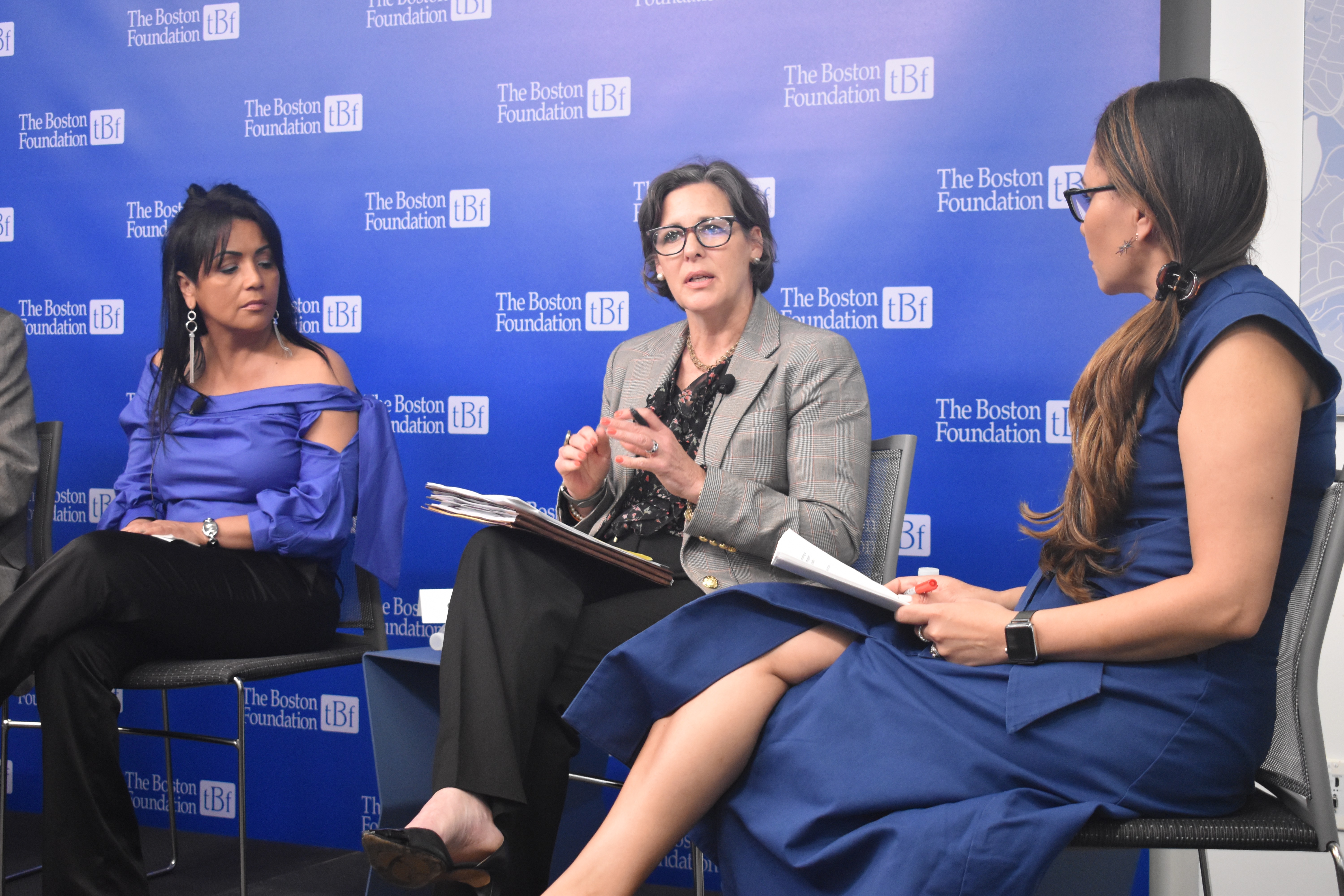panel members discuss the report