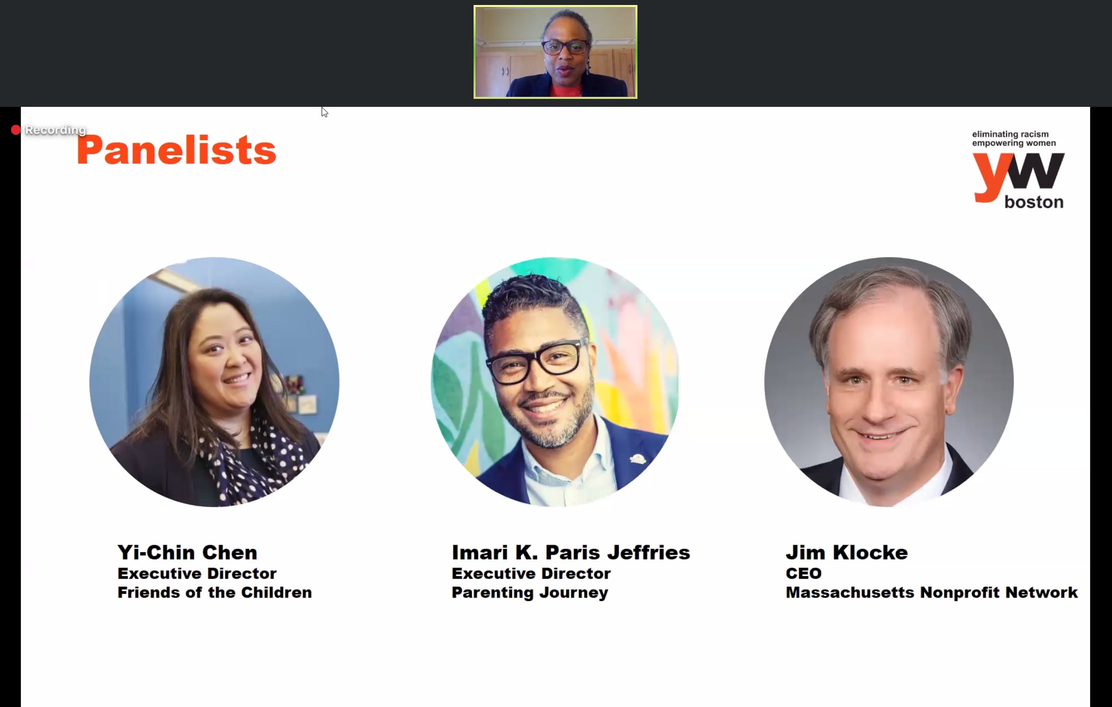 Panelists for YW web event