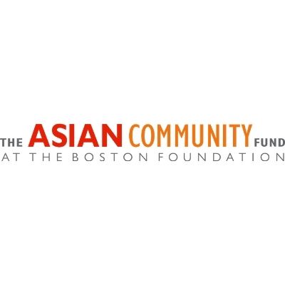 Dark gray, red and orange text reads "The Asian Community Fund at The Boston Foundation"