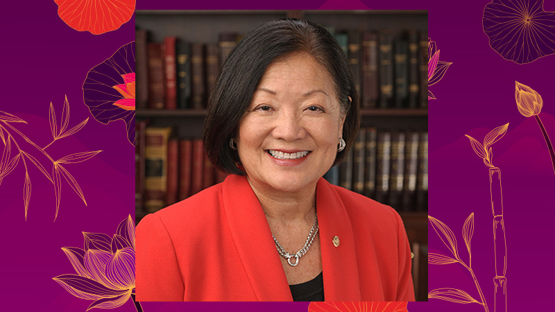 Sen Mazie Hirono portrait on background