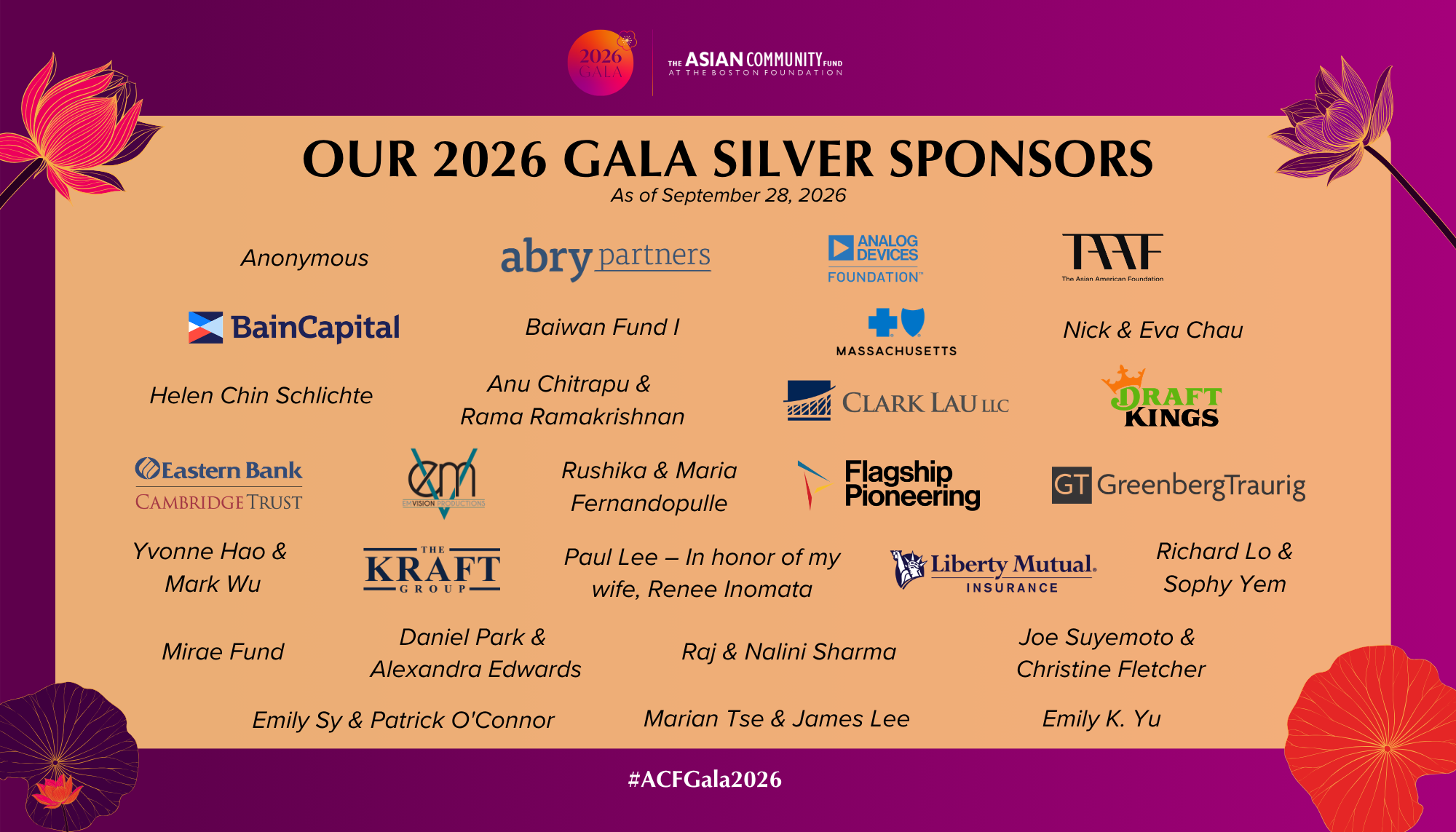 List of Silver sponsors