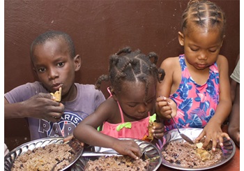 Children at food program