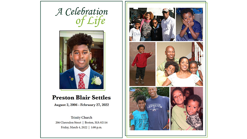 Celebration of Life program cover