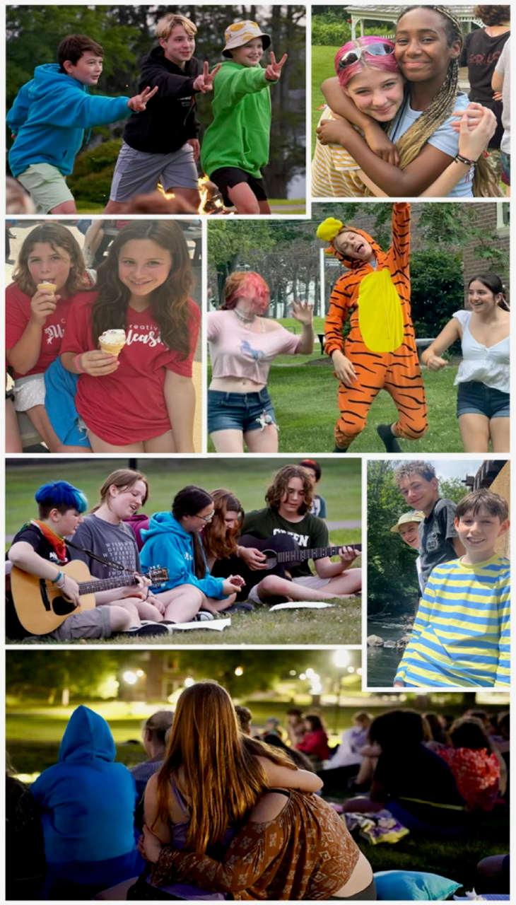 Collage of photos of campers participating in camp activities