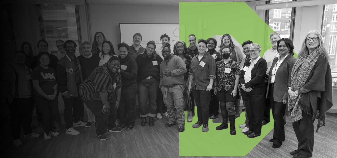 A large group poses for a photo at an event by the Equality Fund