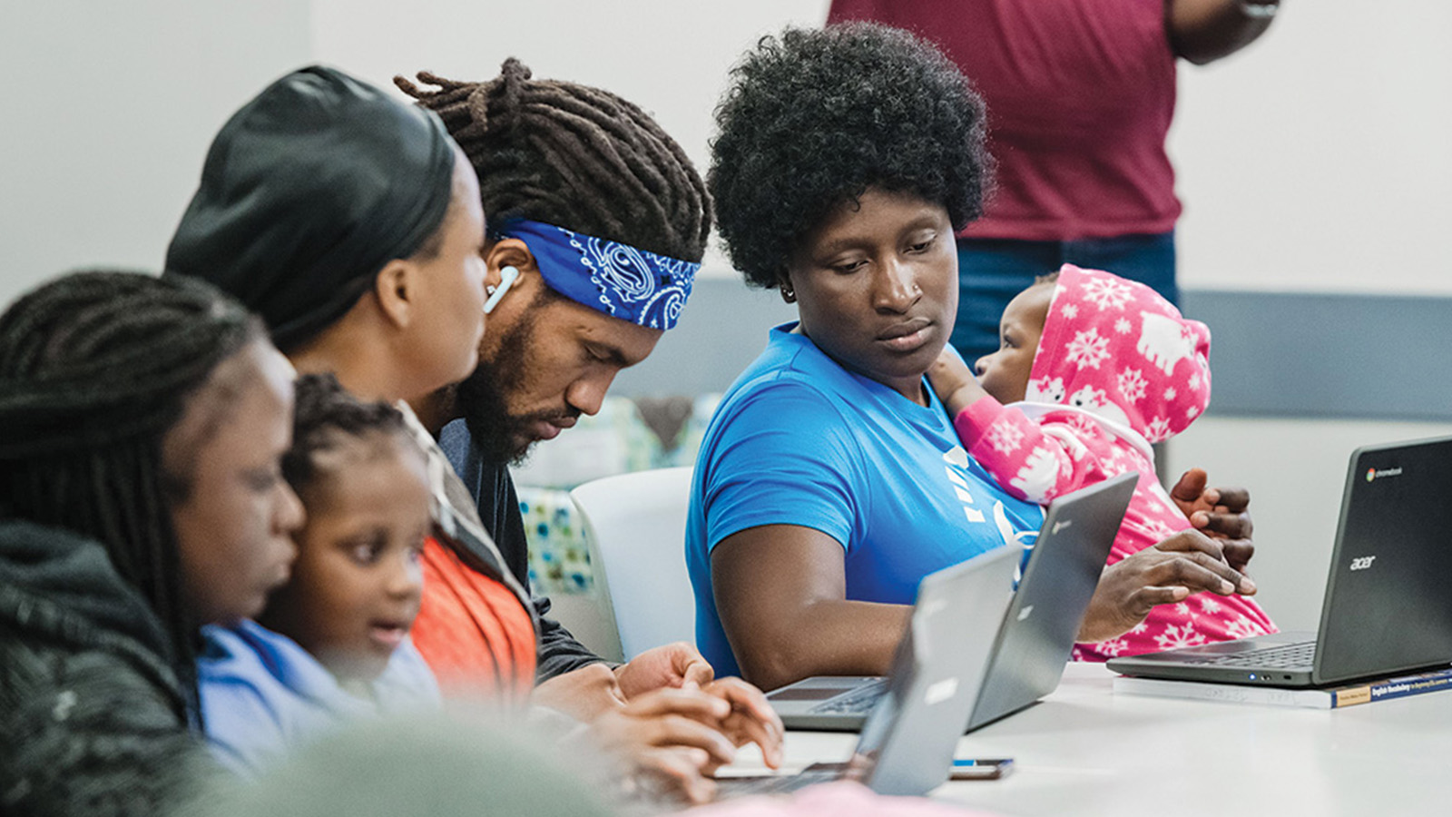 Families at the BRICC computer learning day