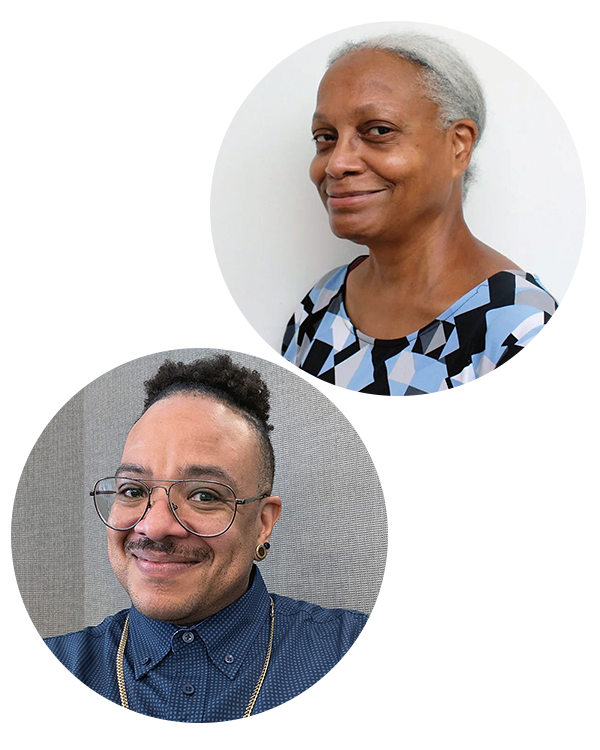 Headshots of Connie Forbes and Treandre Valentine