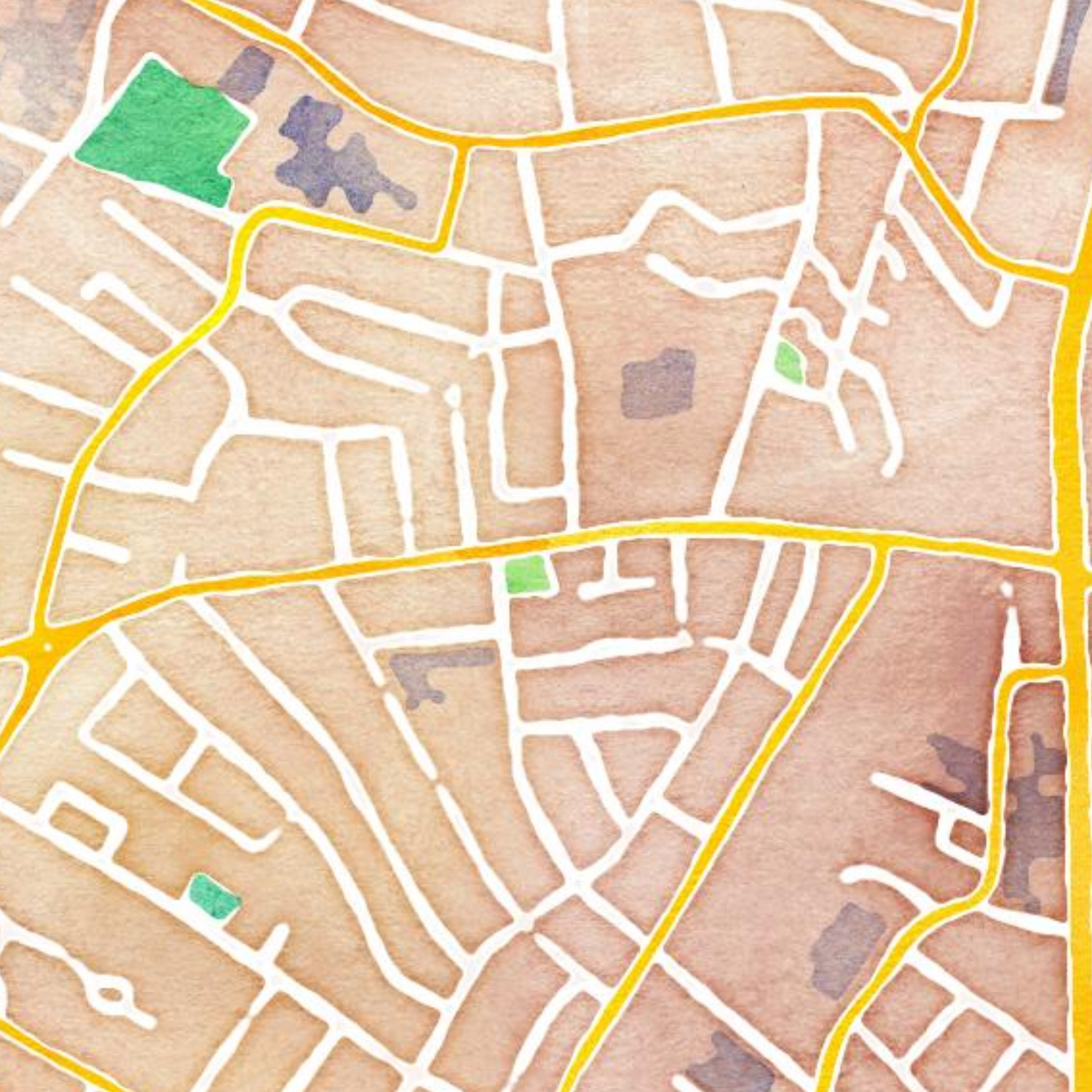 watercolor map of hyde square