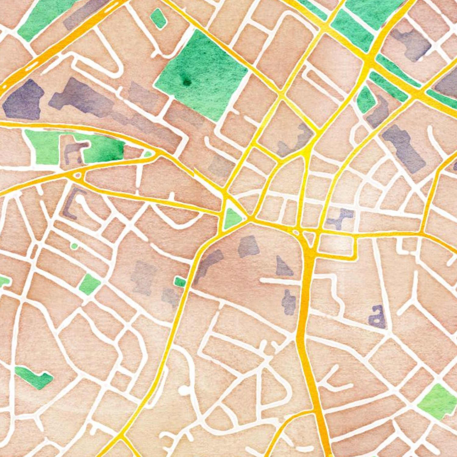 watercolor map nubian sq