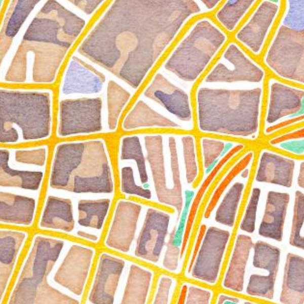 Chinatown watercolor map