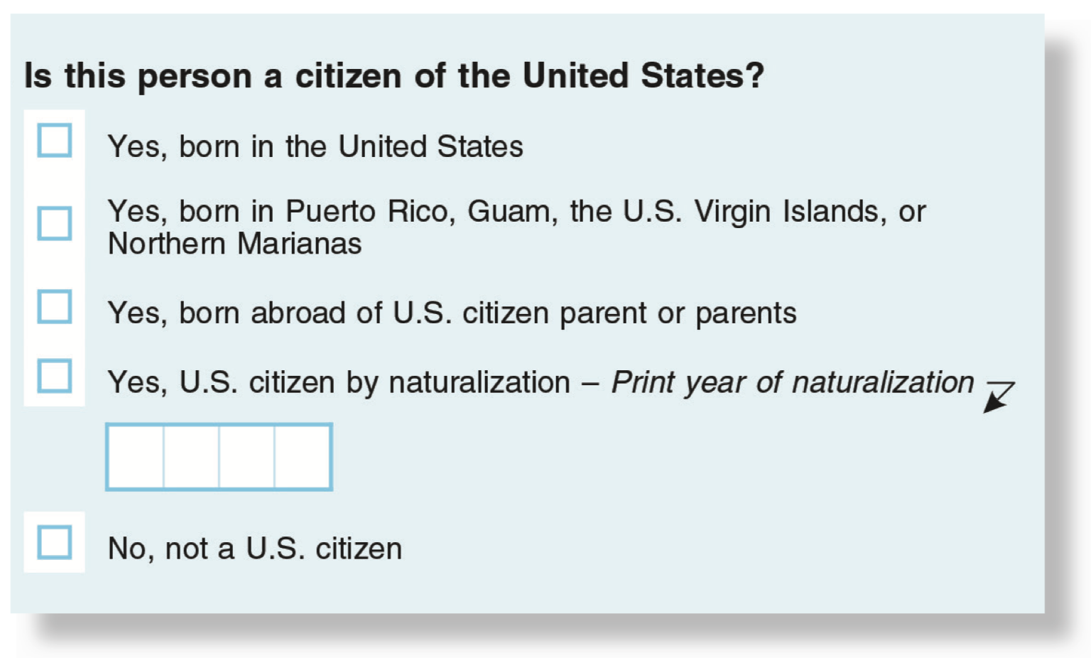Citizenship question text